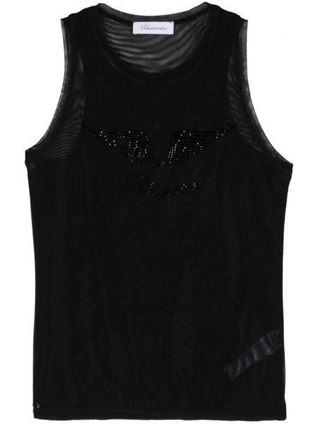 Tanktop i mesh Blumarine sort