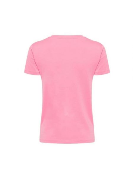Koszulka z nadrukiem z krótkim rękawem Moschino różowa
