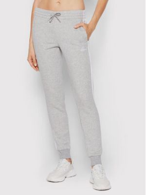 Pantalon de joggings en polaire slim à rayures Adidas gris