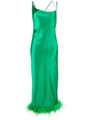 Макси рокля с пера Loulou зелено
