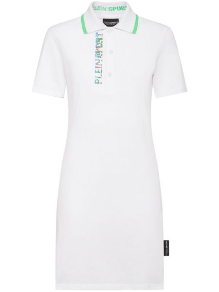 Αθλητικό φόρεμα με σχέδιο παραλλαγής με ρίγες τίγρη Plein Sport λευκό