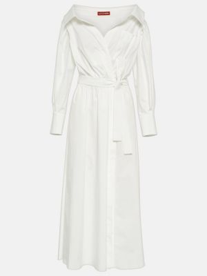 Βαμβακερή μάξι φόρεμα Altuzarra λευκό