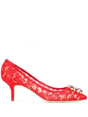 Spitzen pumps Dolce & Gabbana rot