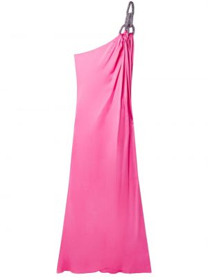 Krištáľové saténové večerné šaty Stella Mccartney ružová