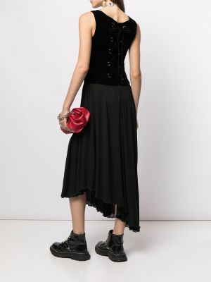 Vestido con cordones asimétrico Chanel Pre-owned negro
