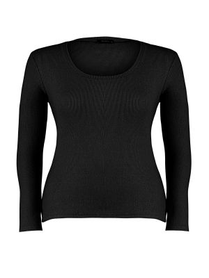 Bluză de catifea cord tricotate Trendyol negru