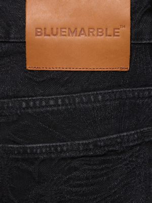 Jeans a zampa in tessuto jacquard Bluemarble nero