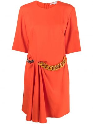 Drapírozott mini ruha Stella Mccartney narancsszínű