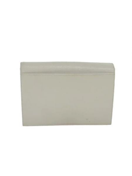 Bolso clutch de cuero Yves Saint Laurent Vintage blanco