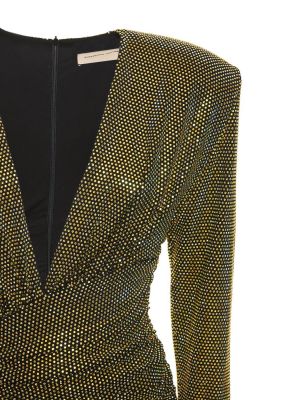 Drapované mini šaty s výstrihom do v Alexandre Vauthier zlatá