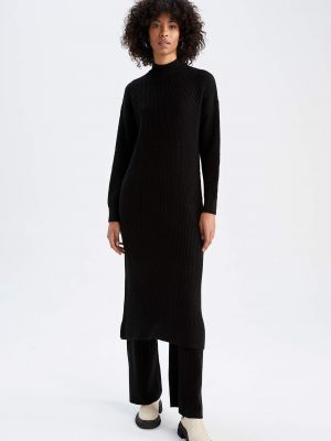 Rochie lunga cu mâneci lungi Defacto negru