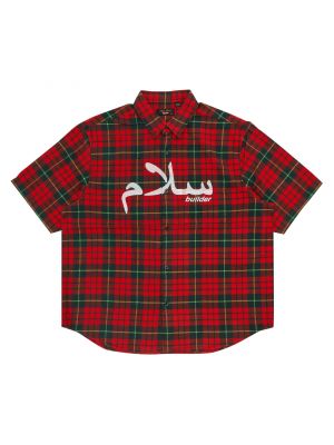 Фланелевая клетчатая рубашка с коротким рукавом Supreme красная