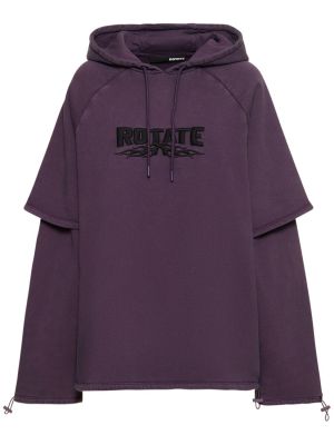 Sudadera con capucha de algodón Rotate violeta
