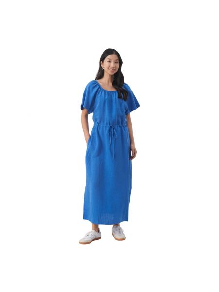 Lniana sukienka długa Part Two niebieska