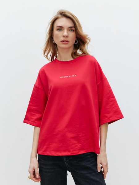 Красная хлопковая футболка Ricamare