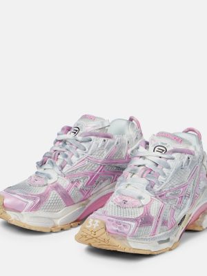 Sneakers di nylon in mesh Balenciaga rosa