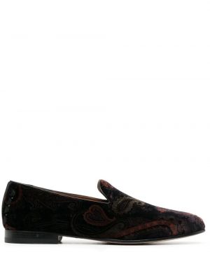 Jacquard fløyel loafers Etro svart