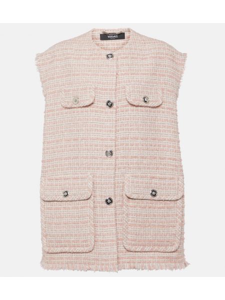 Tweed overdimensjonert vest Versace rosa