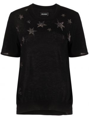 Haut en tricot à imprimé à motif étoile Zadig&voltaire noir
