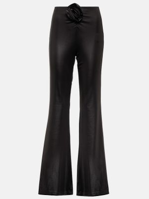 Φλοράλ παντελόνι με ίσιο πόδι με ψηλή μέση Rotate Birger Christensen μαύρο