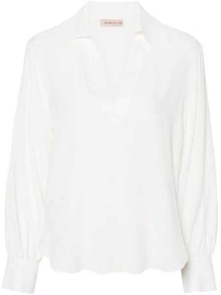 Bluză de mătase Blanca Vita alb