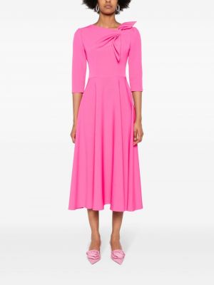 Midi šaty s mašlí Nissa růžové