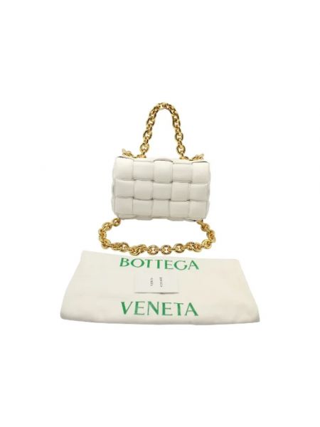 Torba na ramię skórzana retro Bottega Veneta Vintage biała