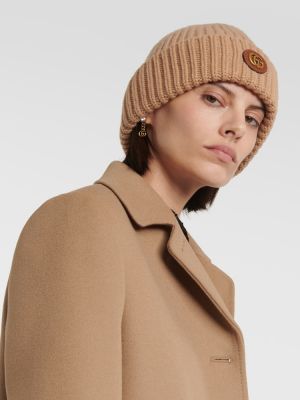 Gorro de lana de cachemir con estampado de cachemira Gucci marrón