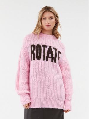 Laza szabású pulóver Rotate rózsaszín