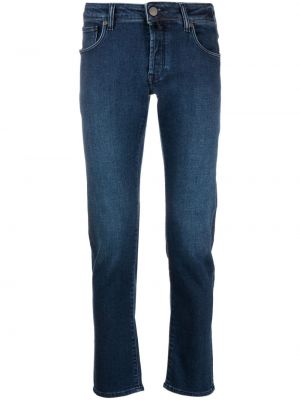 Bavlněné straight fit džíny s nízkým pasem Incotex