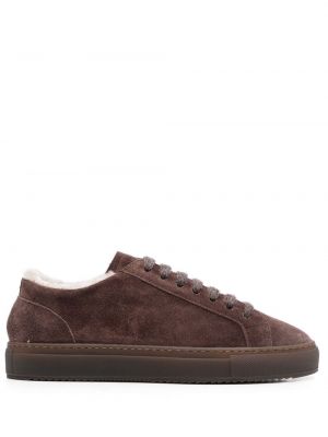 Semsket skinn sneakers Doucal's brun