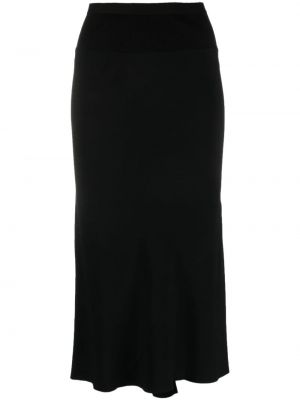 Asymetrické bavlněné midi sukně Rick Owens černé