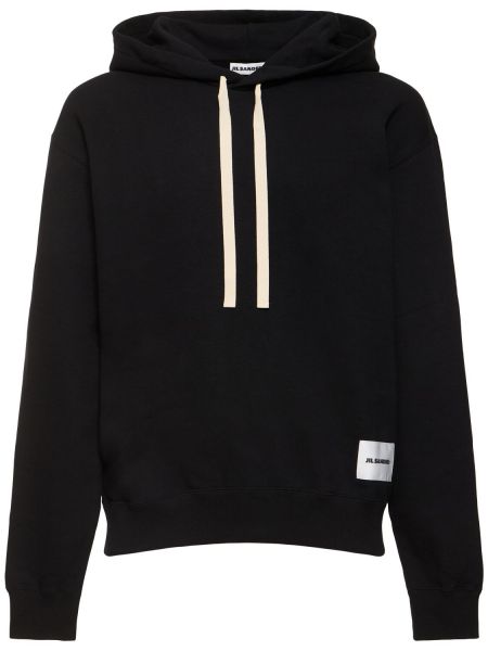 Hoodie i bomull Jil Sander svart