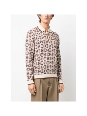 Camisa de algodón de punto de tejido jacquard Gucci