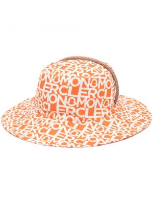 Cappello con stampa Moncler arancione