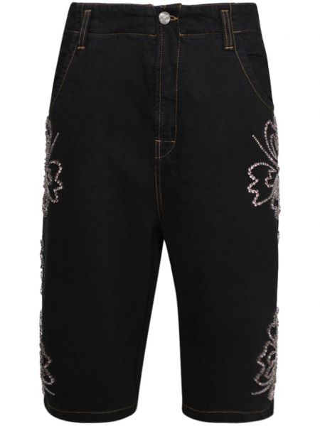 Geblümte cargo shorts aus baumwoll Bluemarble schwarz