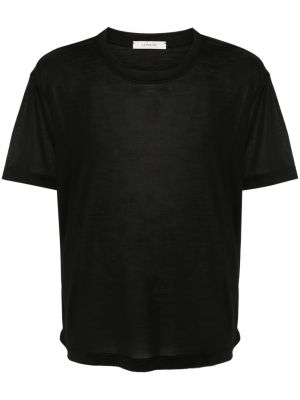 Прозрачна копринена тениска Lemaire черно