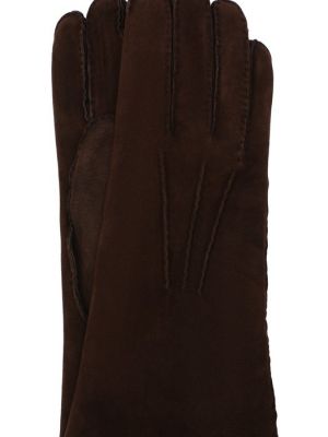 Замшевые перчатки Loro Piana коричневые