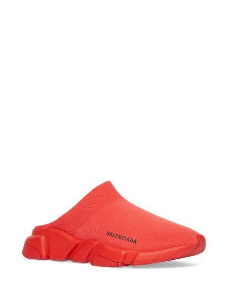 Dzianinowe sneakersy wsuwane Balenciaga Speed czerwone