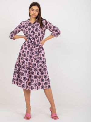 Midi šaty s potlačou Fashionhunters fialová