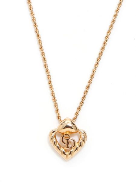 Náušnice se srdcovým vzorem Christian Dior Pre-owned zlaté