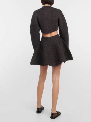 Vlněné mini sukně Alaã¯a šedé