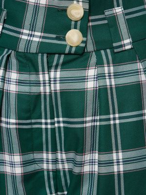 Pantalon à carreaux large Maria De La Orden vert