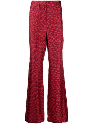 Hedvábné rovné kalhoty Amiri červené