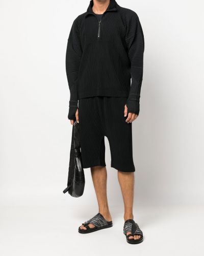Pullover mit reißverschluss mit plisseefalten Homme Plissé Issey Miyake schwarz