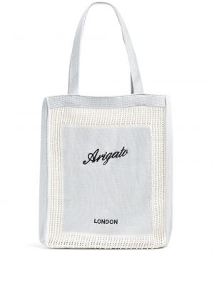 Shopper handtasche mit stickerei aus baumwoll Axel Arigato weiß