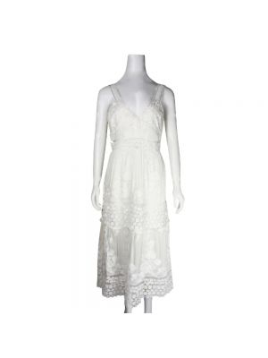 Sukienka długa bez rękawów koronkowa Self-portrait biała