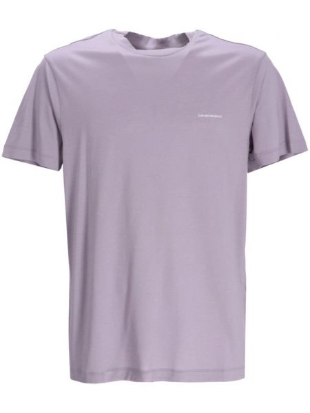 Majica s potiskom Emporio Armani vijolična