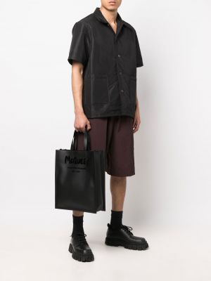 Shopper kabelka s potiskem Alexander Mcqueen černá
