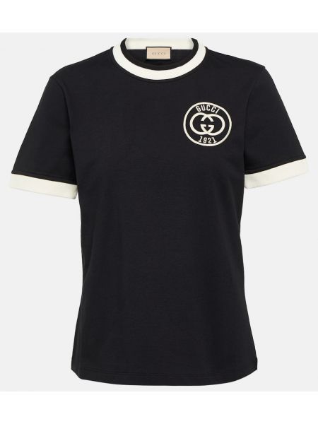 Camiseta de algodón de tela jersey Gucci azul